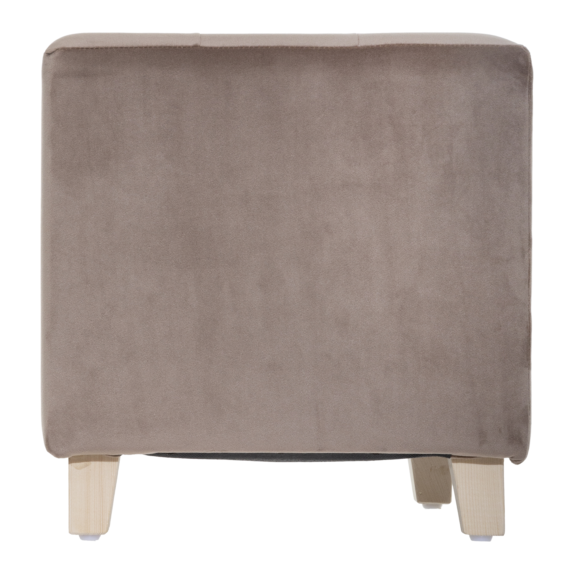 Pufe Taupe Efeito Capiton&eacute; Leandre