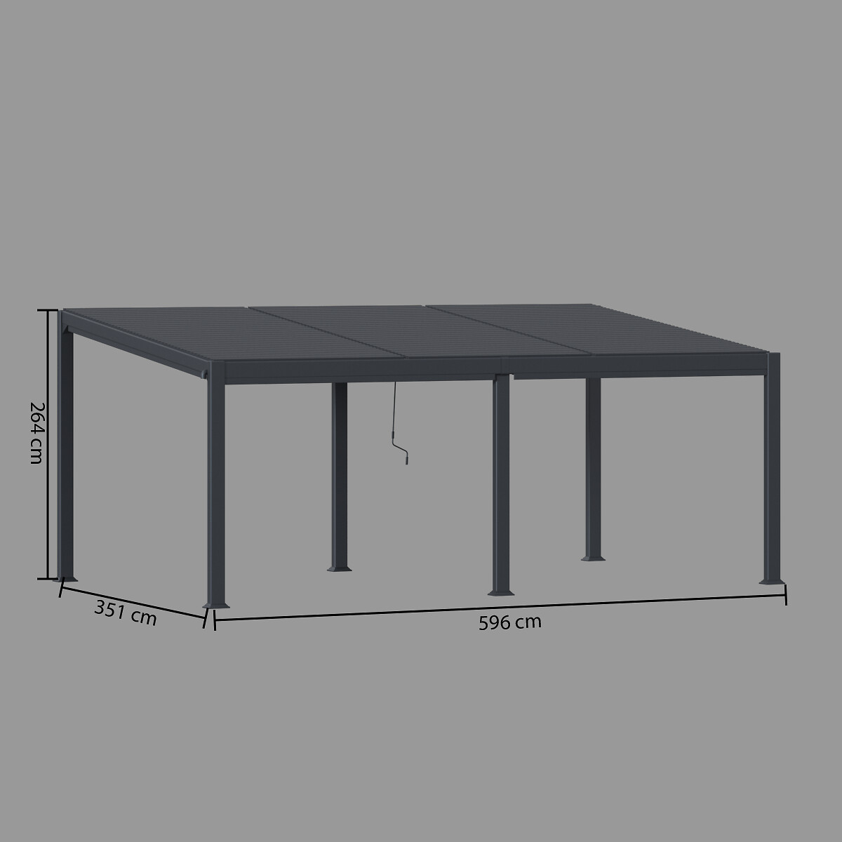 Pérgola Avila Cinza Graphite 3,5x6M