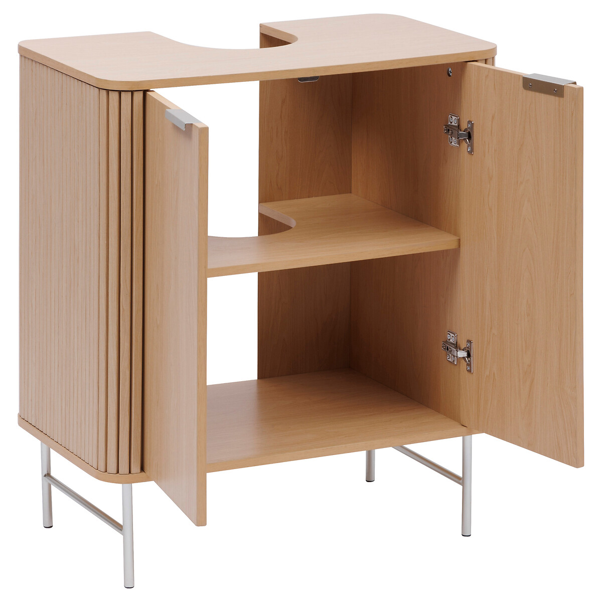 Arm&aacute;rio para lavat&oacute;rio com 2 portas LIORA castanho