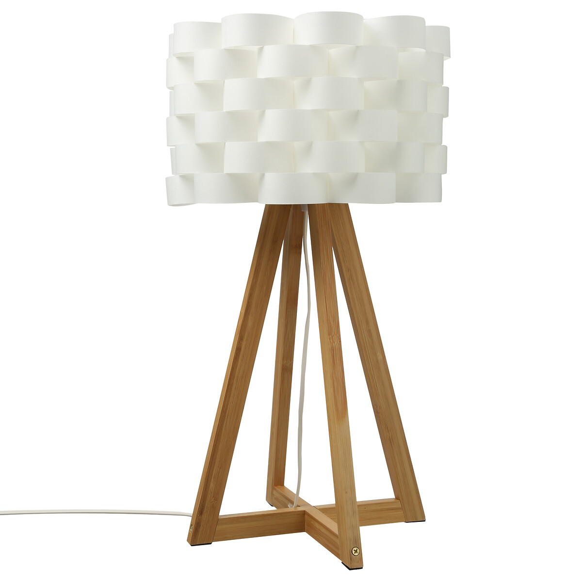 Candeeiro MOKI branco em bambu 55cm