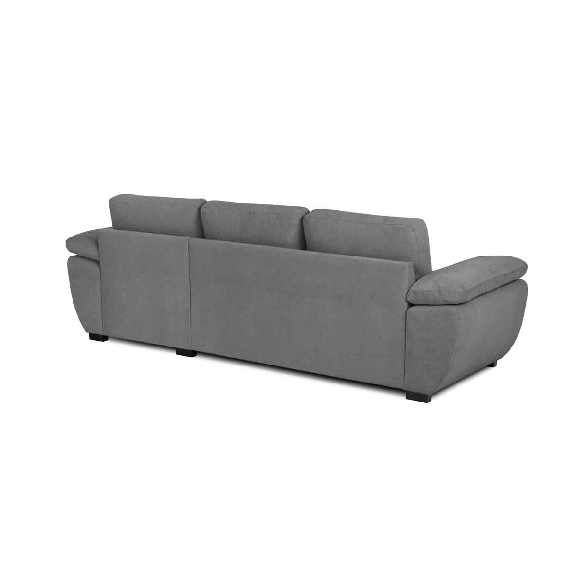 Sof&aacute; cama DRESDEN com cofre e chaise longue cinza