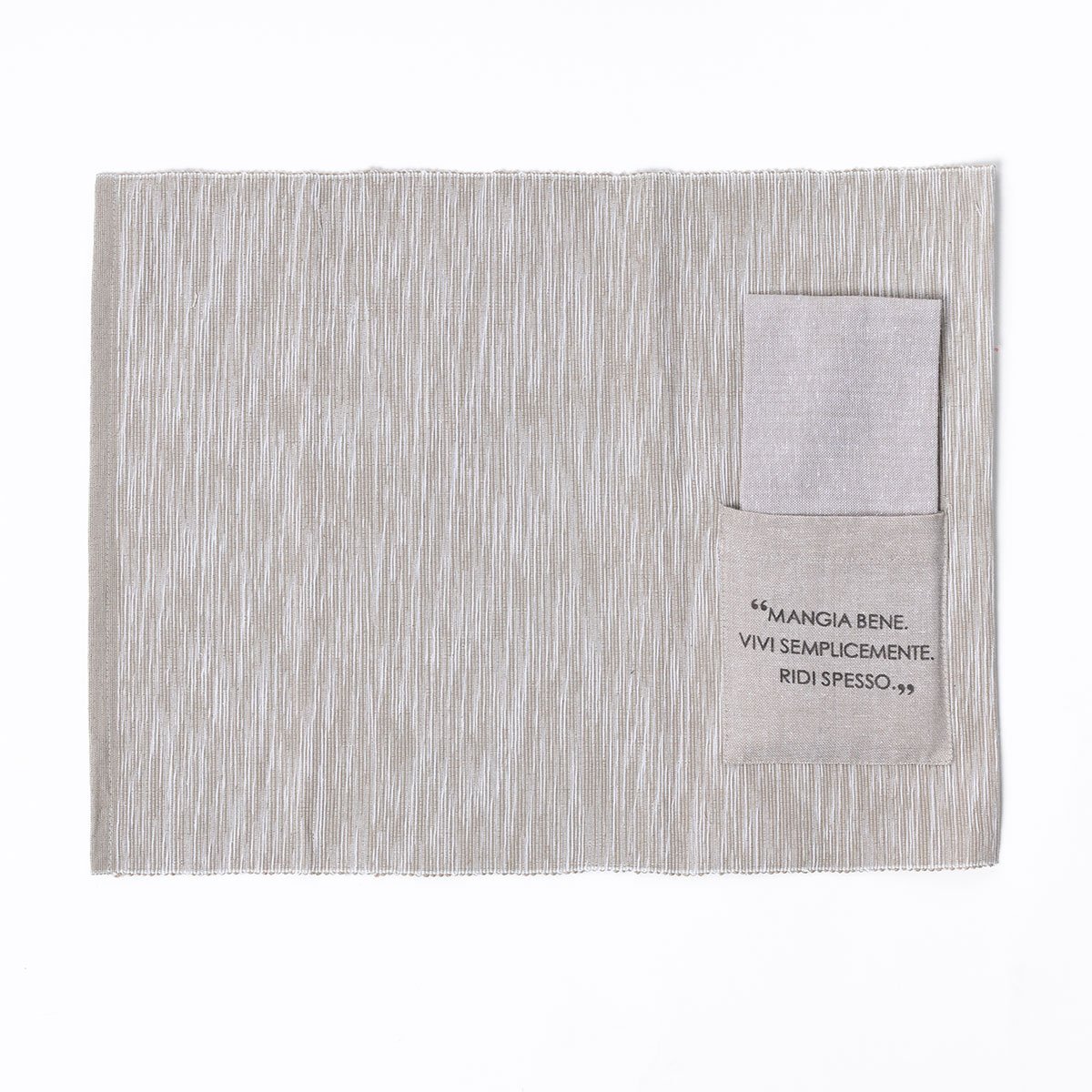 Conjunto de individual com bolsa para talheres e guardanapo