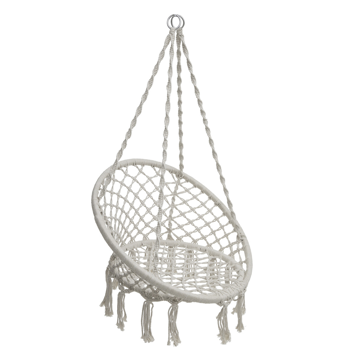 Cadeira Suspensa Plumaya Macram&eacute; Bege