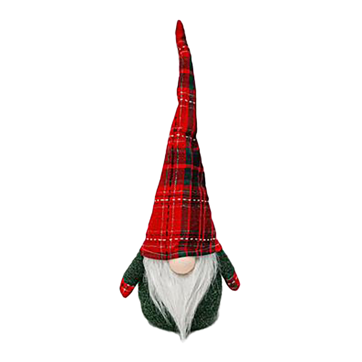 Gnomo xadrez vermelho e verde 41cm