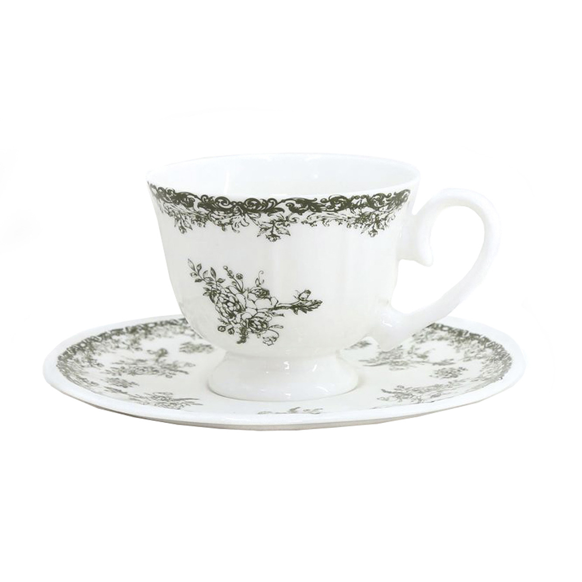 Ch&aacute;vena com pires FLORA verde 17cl