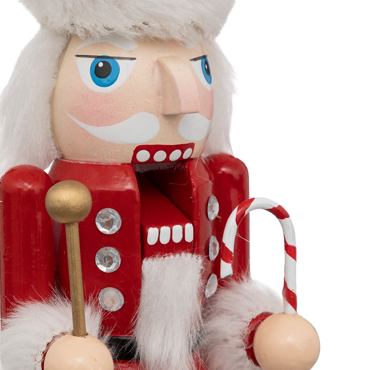 Soldado de chumbo com gorro pai natal em madeira 25cm