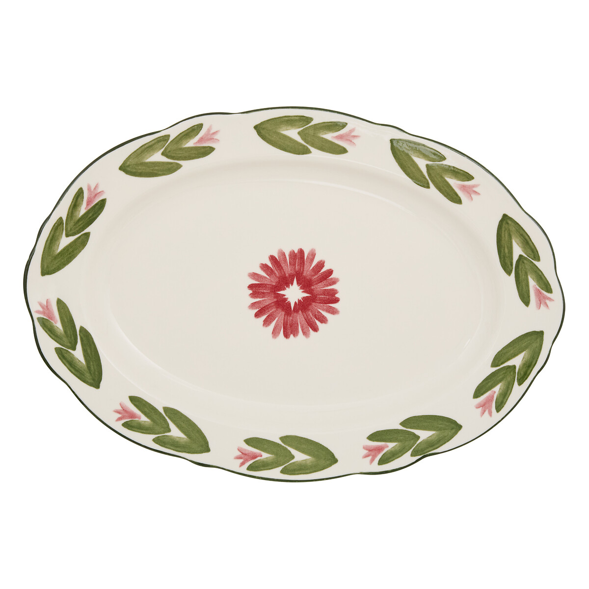 Travessa oval verde 31cm