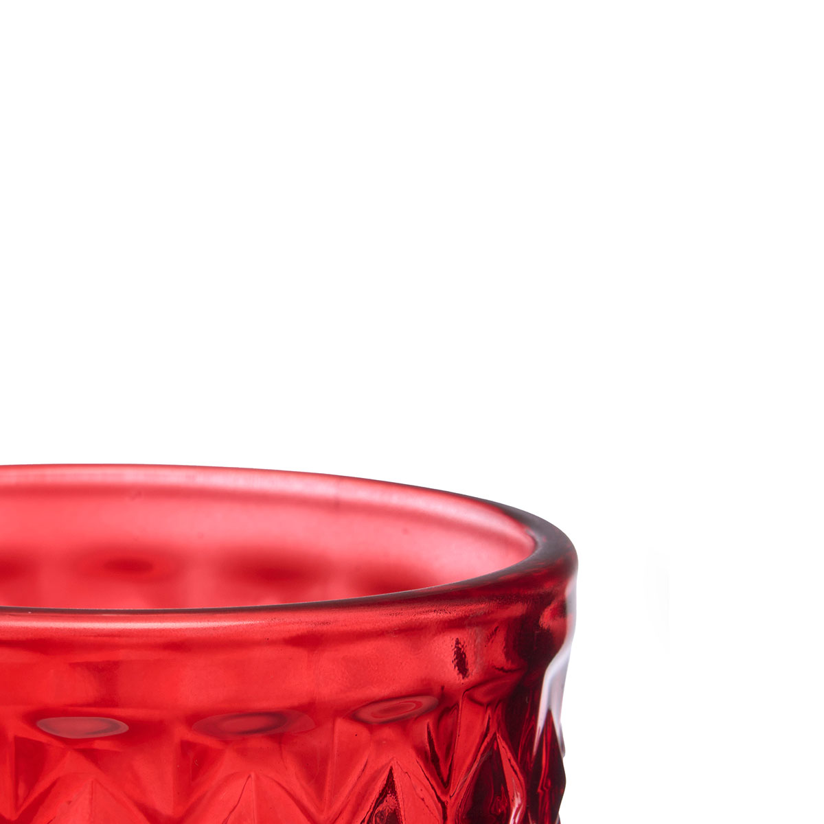 Copo de vinho diamante vermelho com p&eacute; 22cl