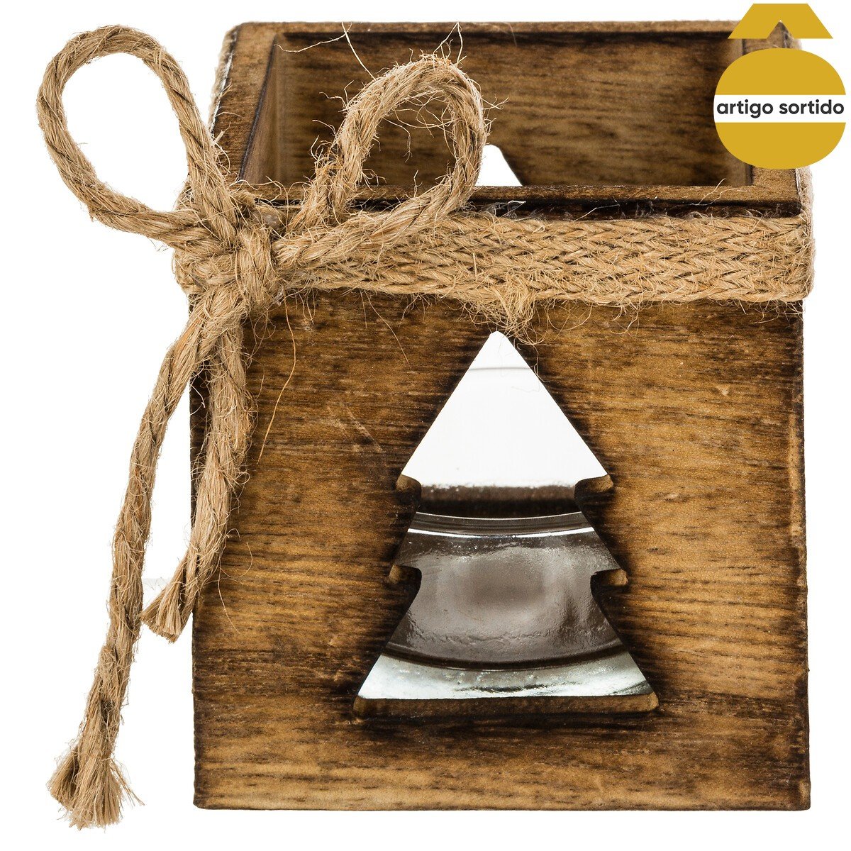 Casti&ccedil;al em madeira com forma natal&iacute;cia