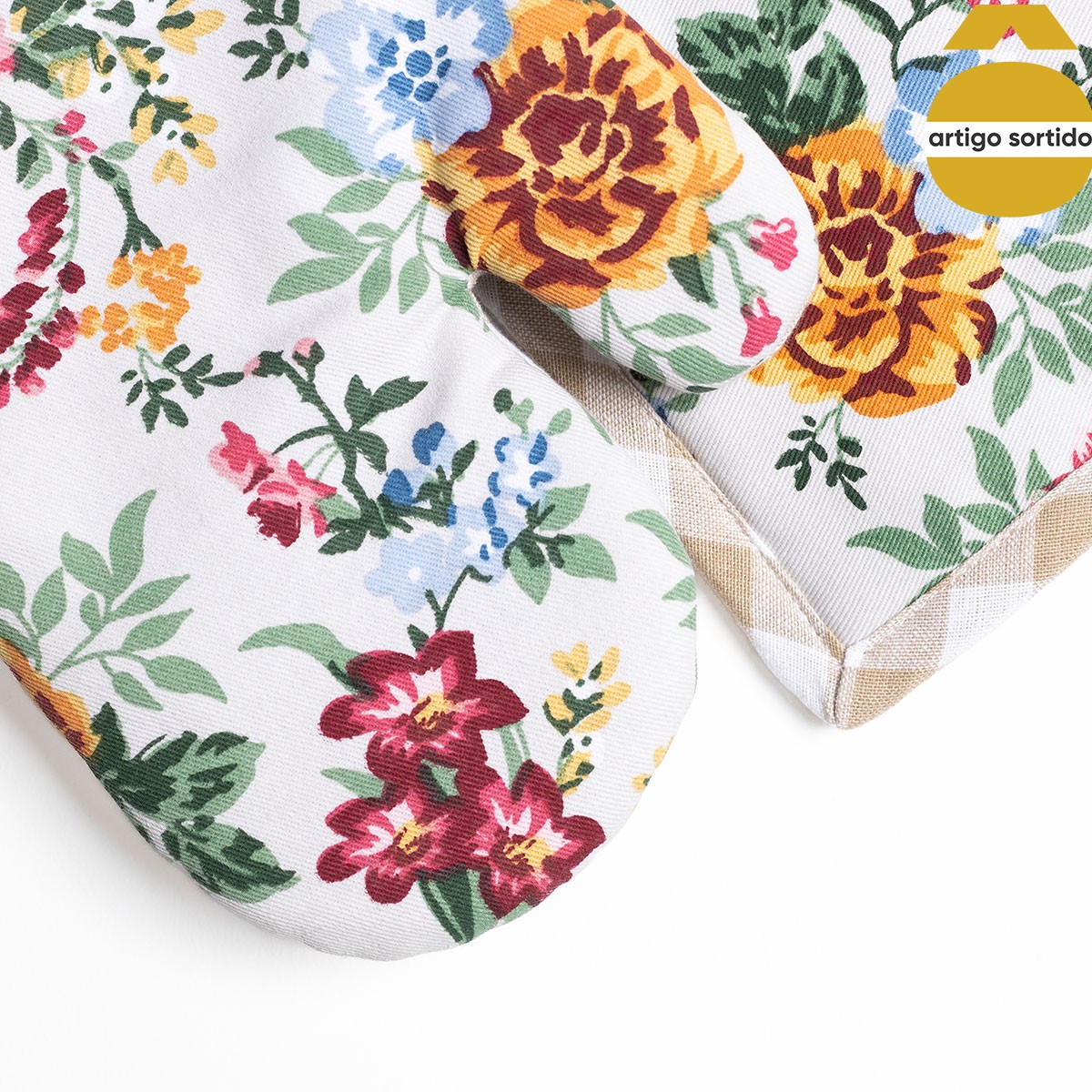Conjunto De Luva E Pega De Cozinha SECRET GARDEN