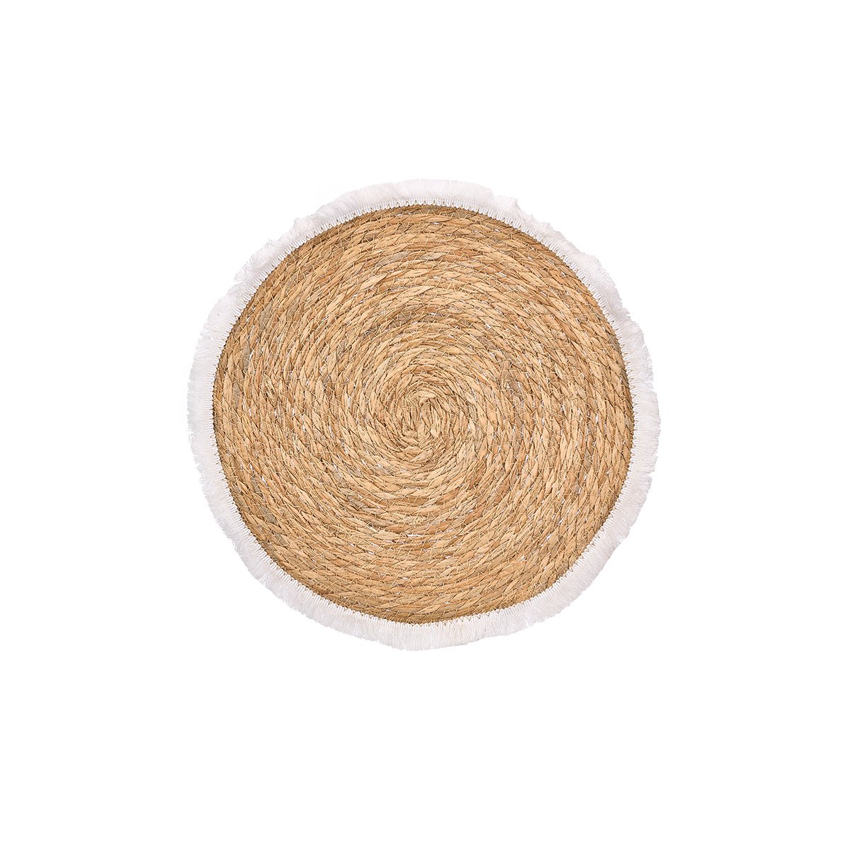 Individual de mesa com franjas branco 38cm