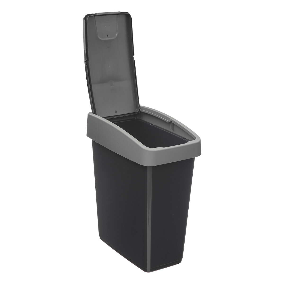 Balde do lixo de 2 aberturas preto 45l