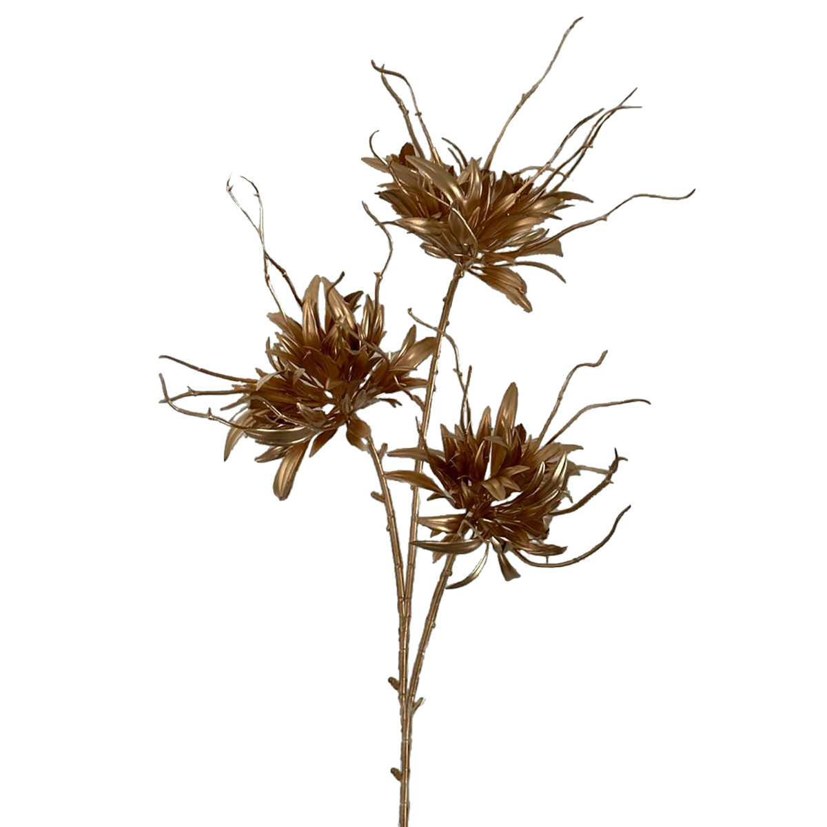 Haste de flor dourada com ra&iacute;zes 65cm