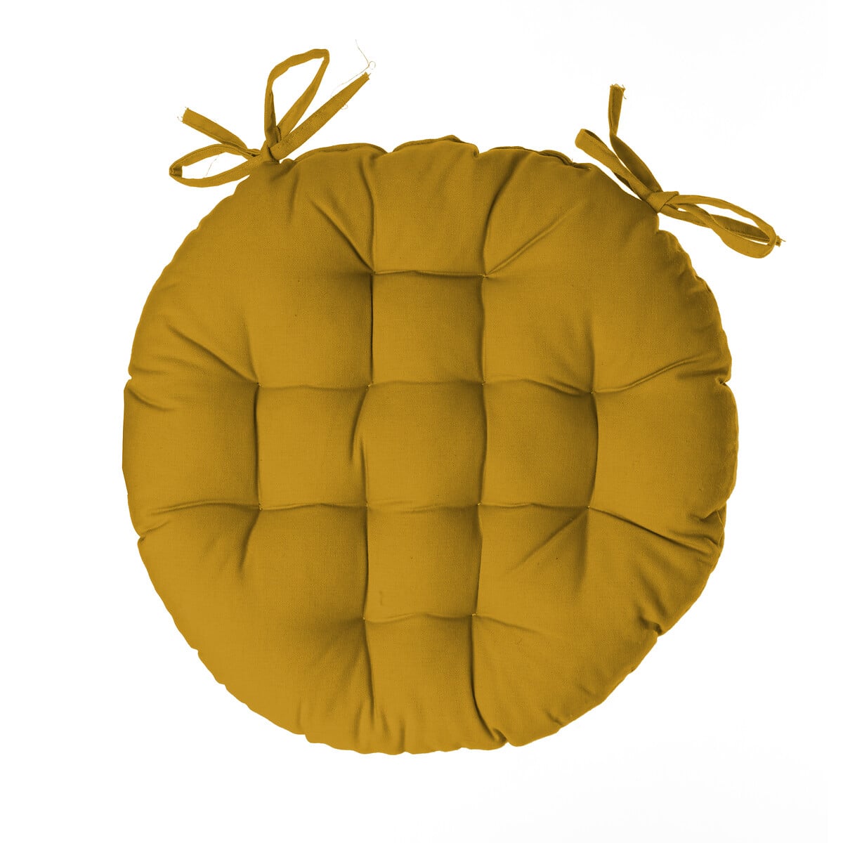 Coxim redondo amarelo em algod&atilde;o 38cm
