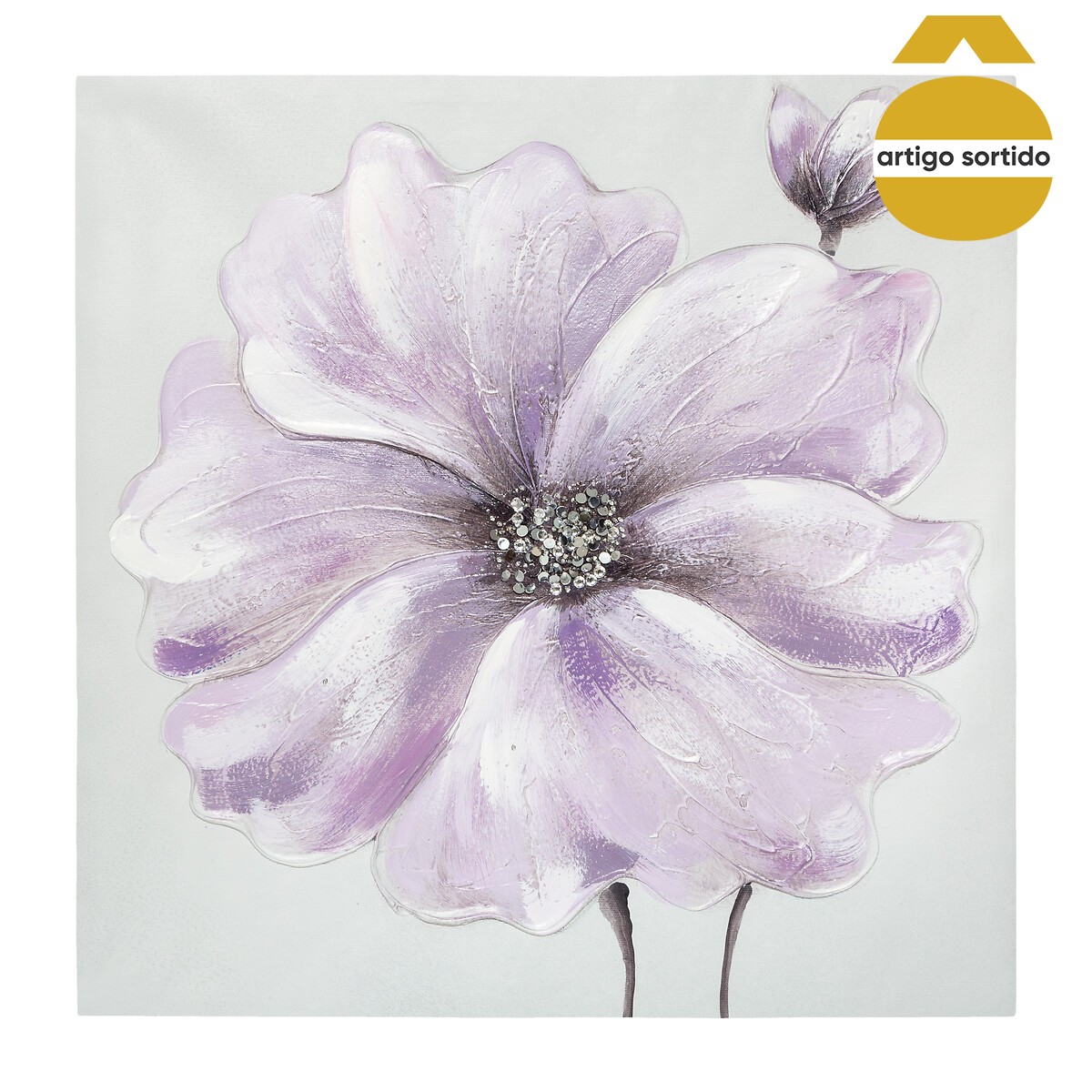 Quadro decorativo flores 48,5x48,5cm