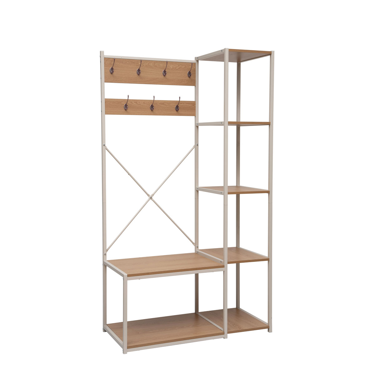 M&oacute;vel de entrada com cabides e prateleiras 178cm