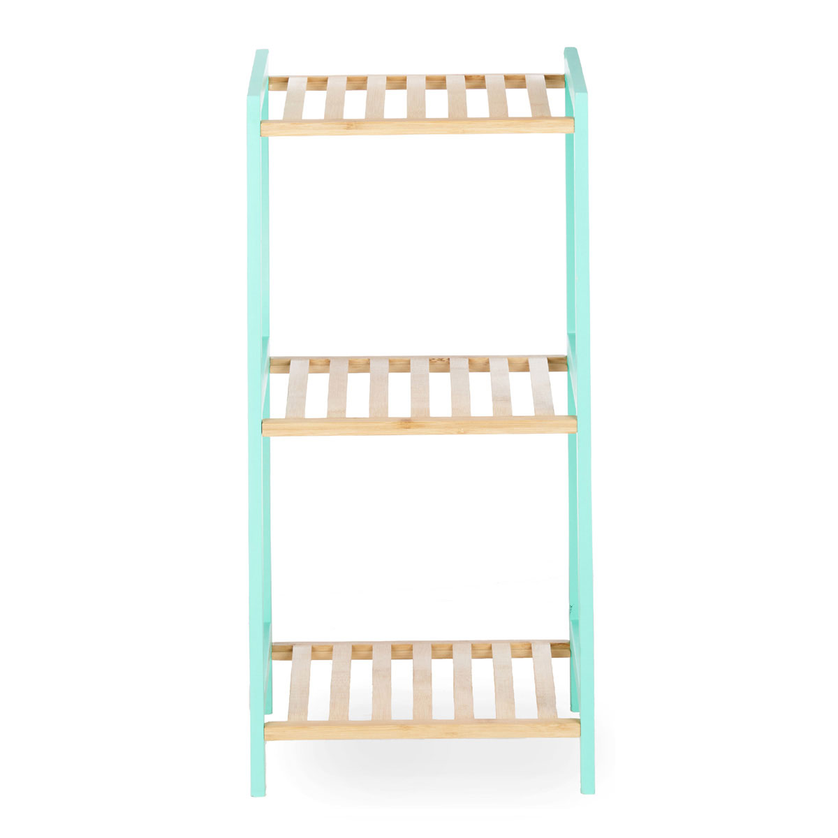 Estante com 3 prateleiras verde em bambu 70cm