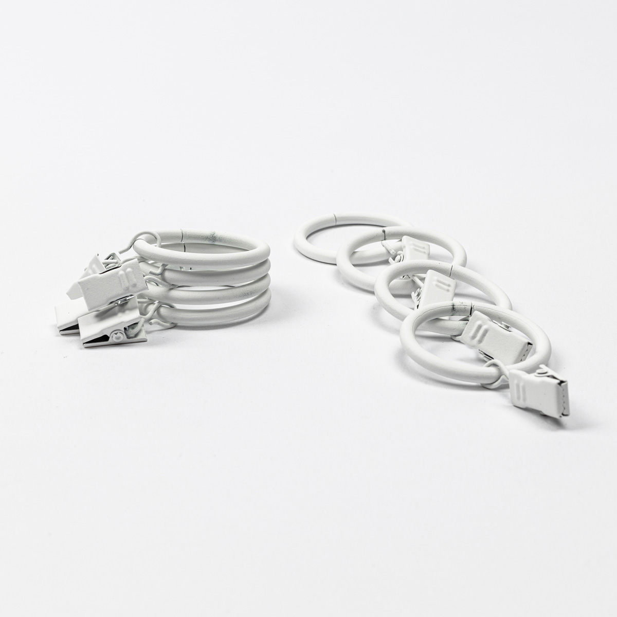 Conjunto de 8 argolas com mola branco mate d20cm