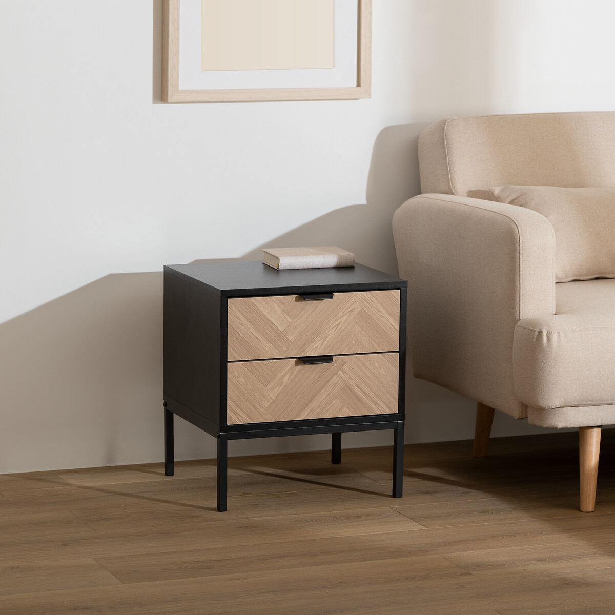 Mesa de cabeceira CHEVRONS preta