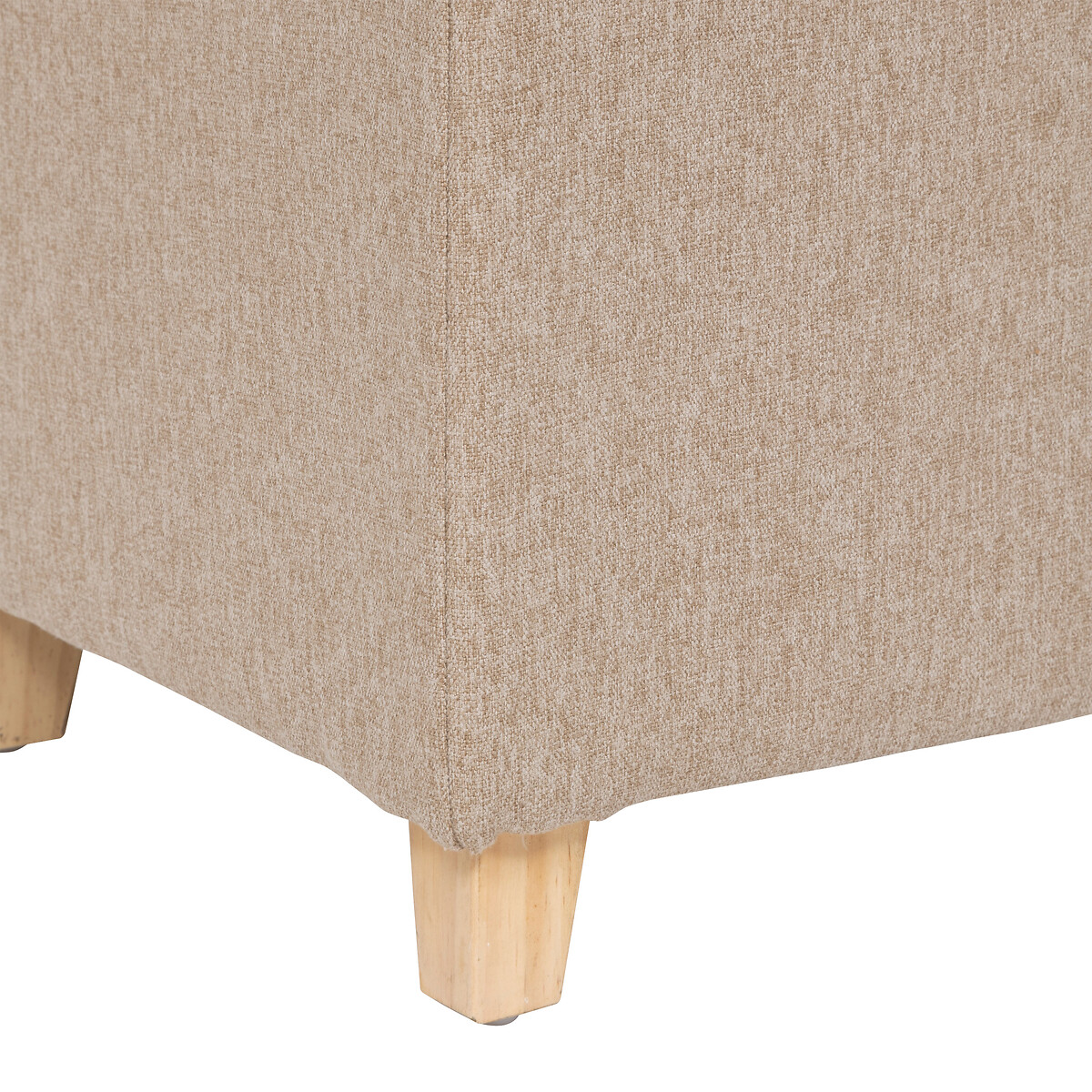 Pufe LEANDRE bege em tecido 35x35cm