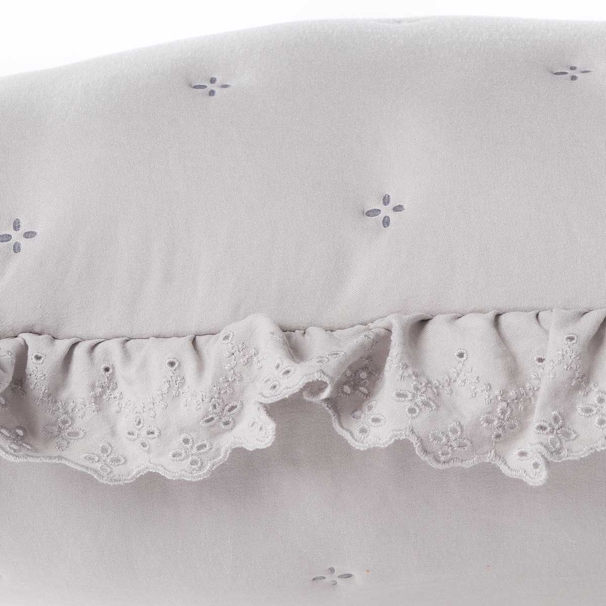 Almofada AMALFI cinza com renda 45x60cm