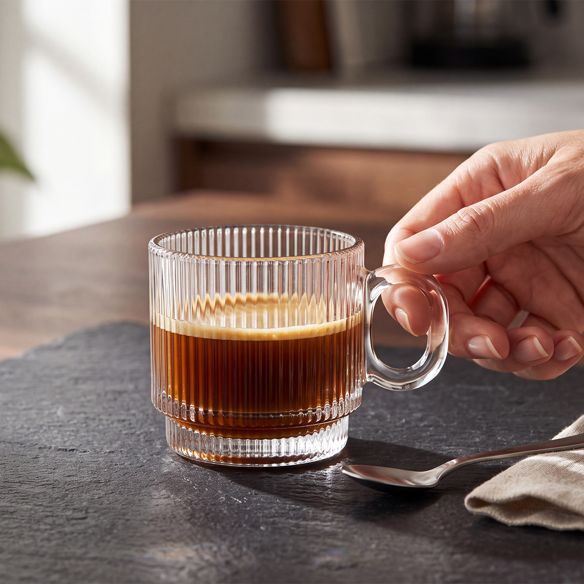 Ch&aacute;vena de caf&eacute; LORENE em vidro 10cl