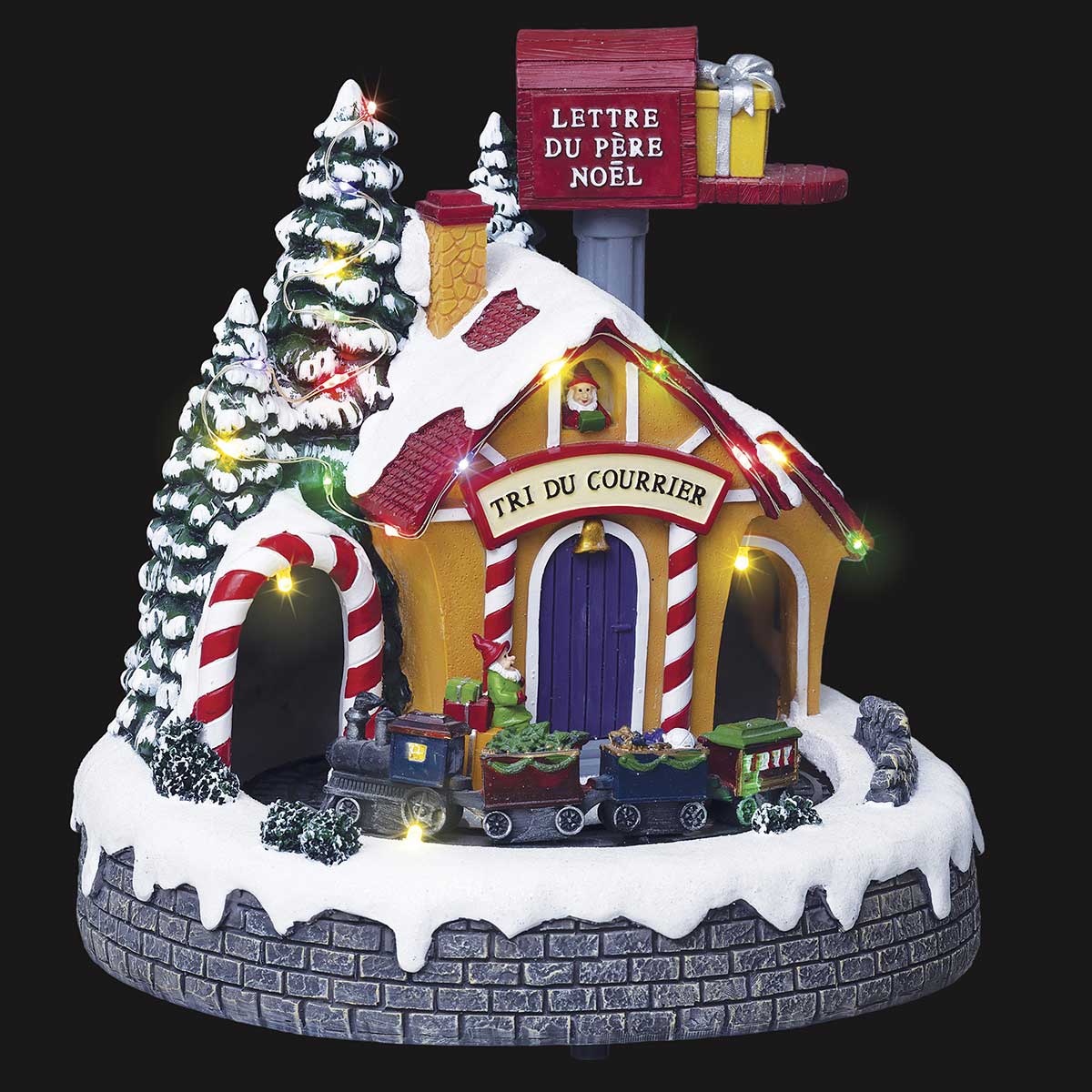 Aldeia decorativa com marco de correio