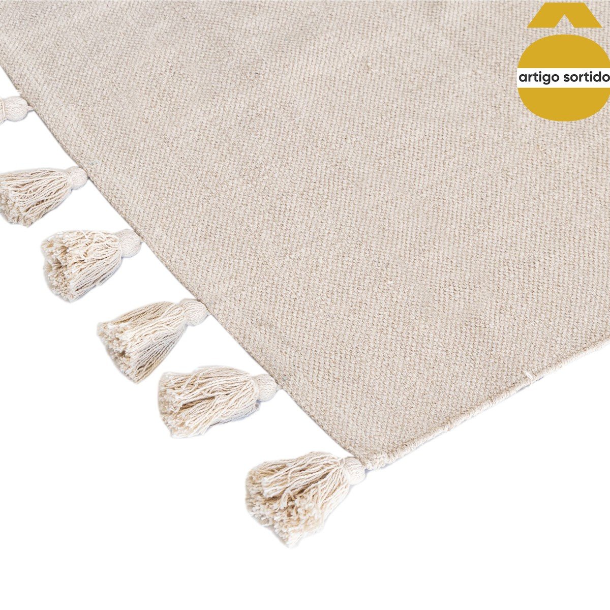 Tapete OLME cru e azul com tassels 120x160cm