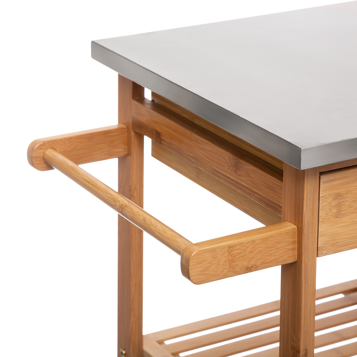 Móvel de apoio em bambu com 3 cestos