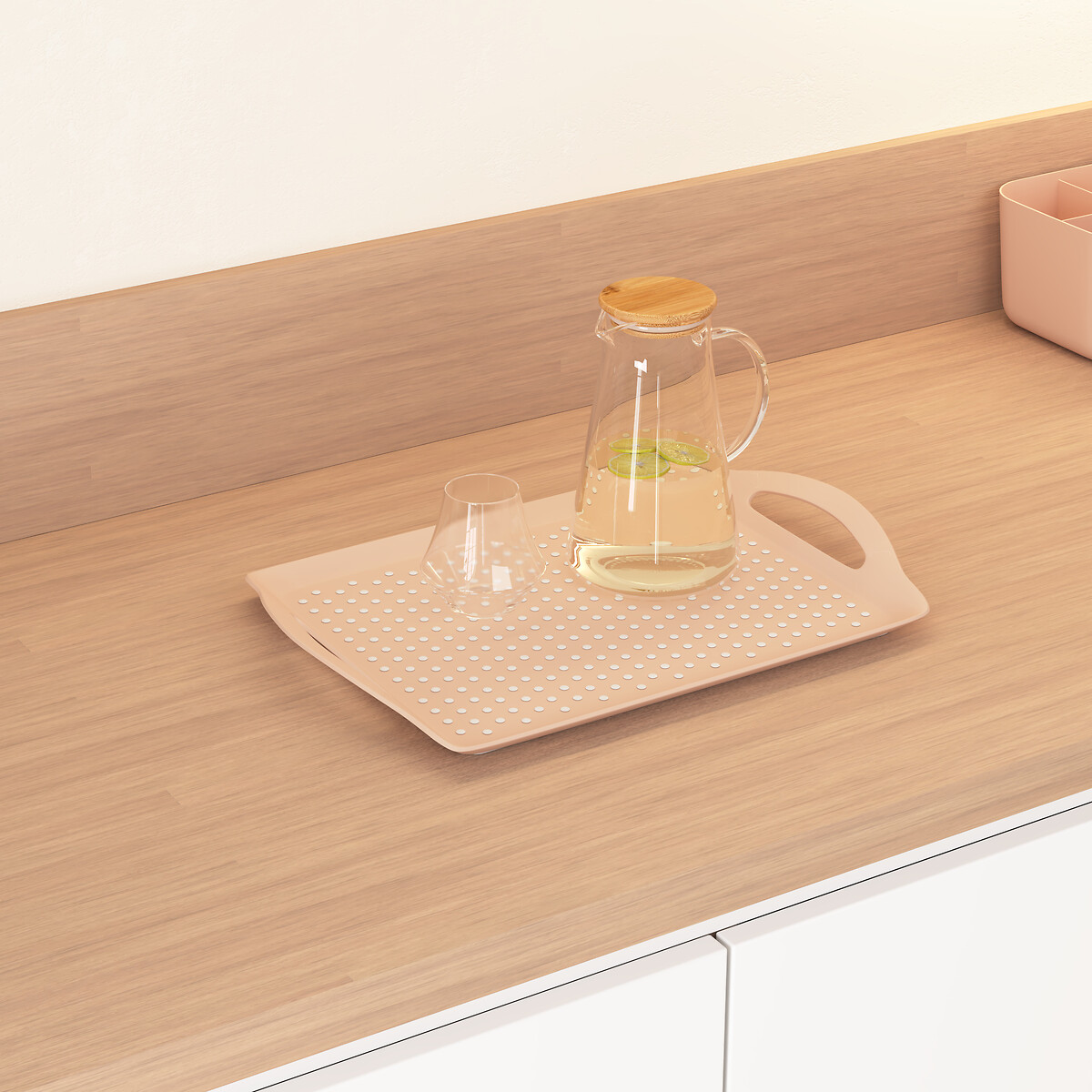 Tabuleiro antiderrapante POLY rosa