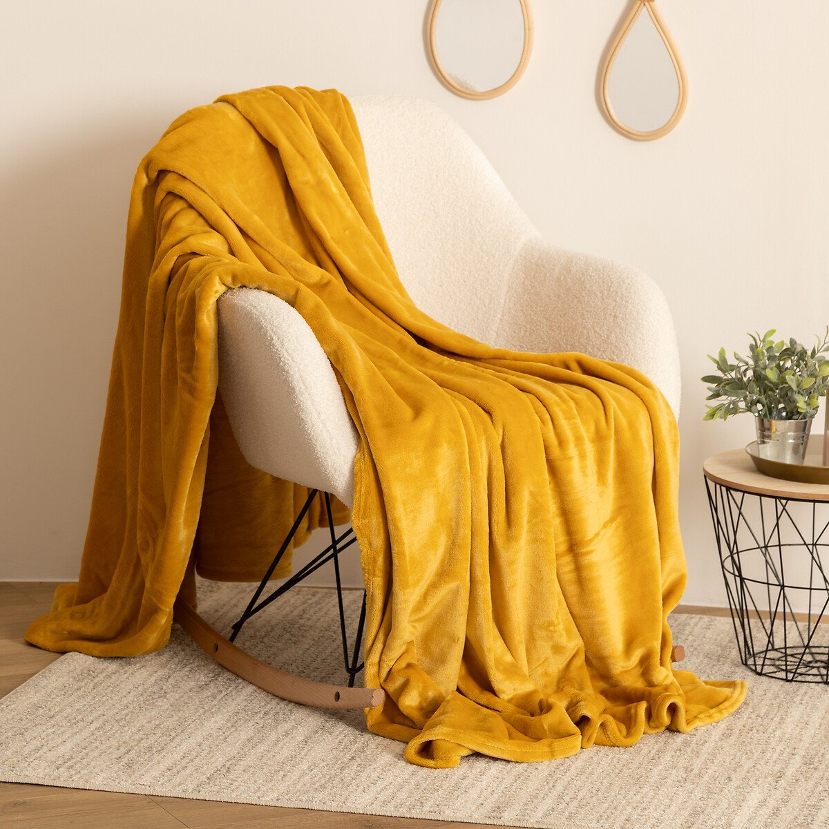 Manta CORALINA ocre 180x230cm