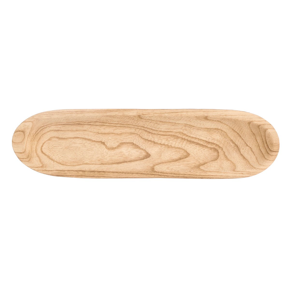 Prato De Servir Oval Bege Em Madeira Queimada 50x13cm,  Prato De Servir Oval Bege Em Madeira Queimada 50x13cm