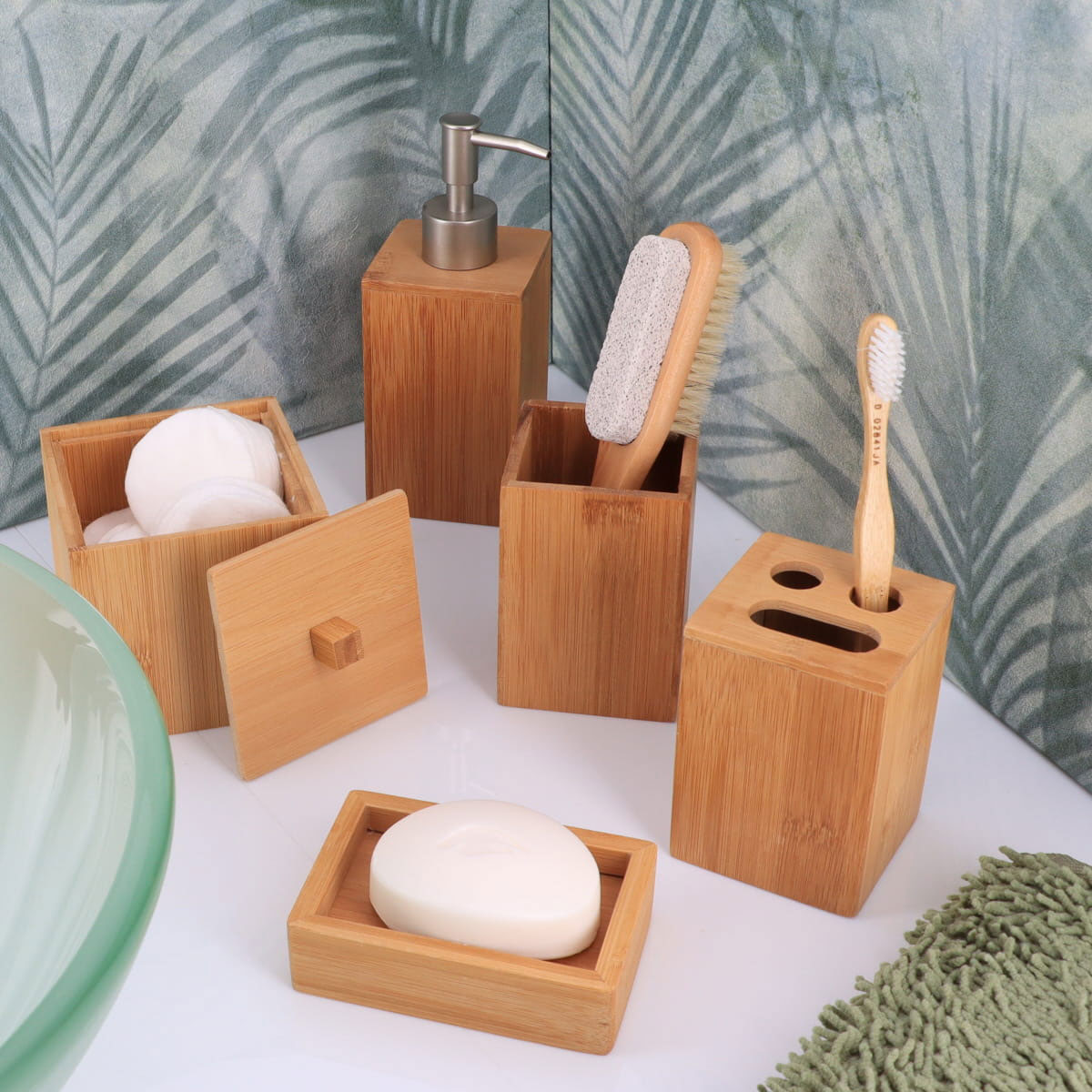 Copo Para Porta Escovas De Dentes Em Bambu