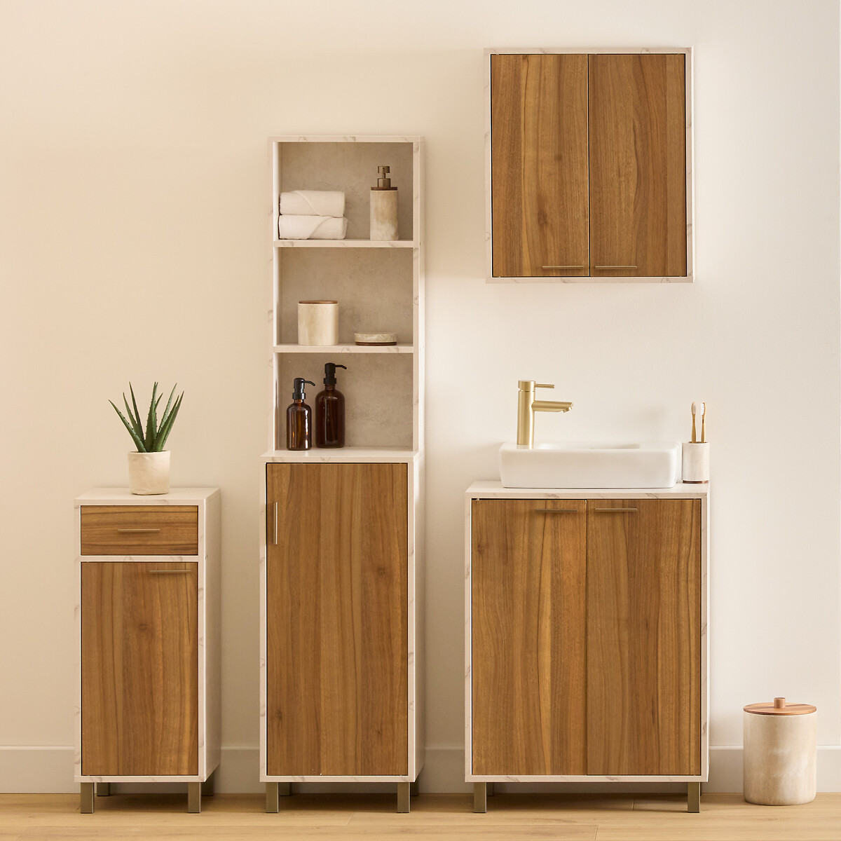 Arm&aacute;rio para lavat&oacute;rio C&Ocirc;ME castanho