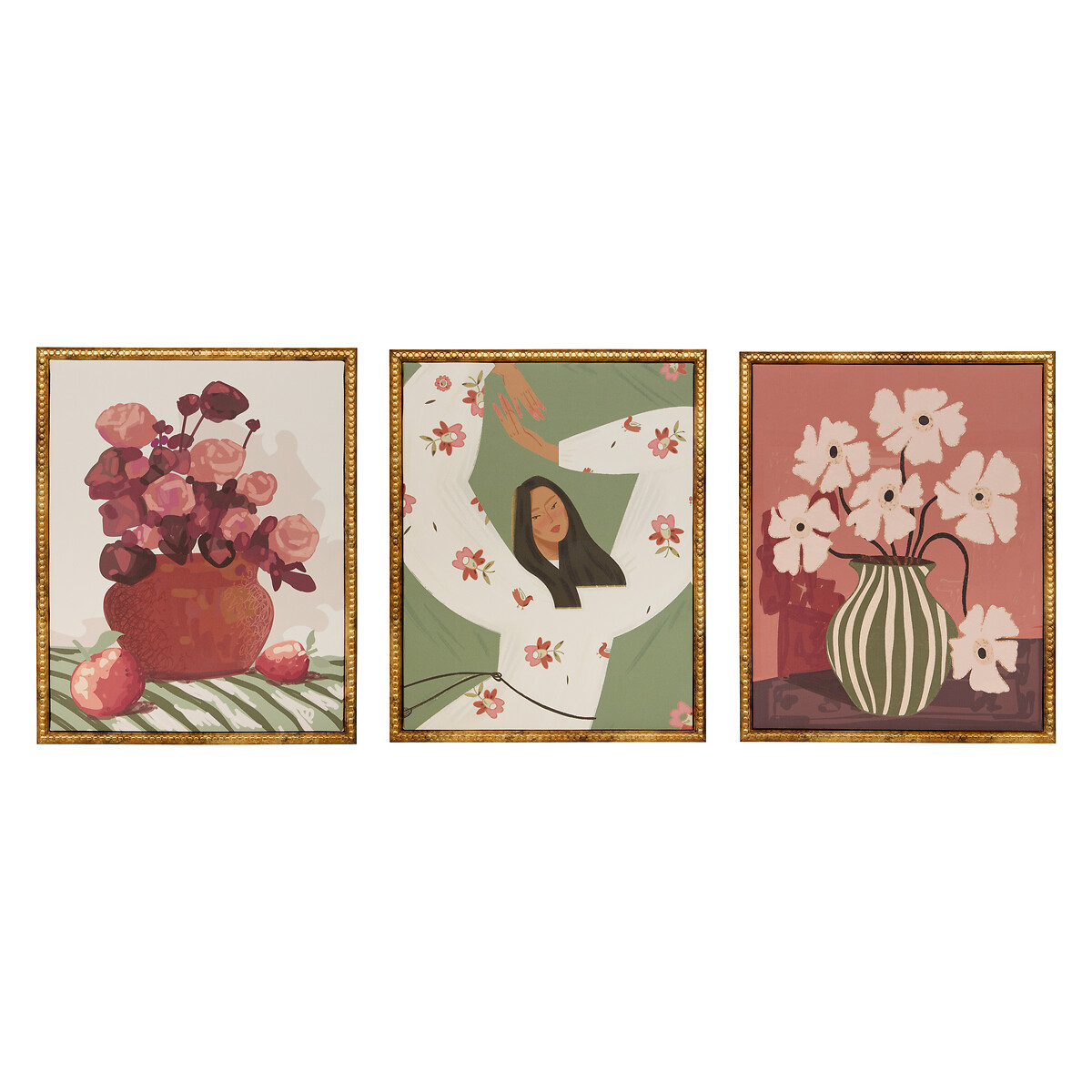 Conjunto de 3 quadros decorativos MONA 20x25cm
