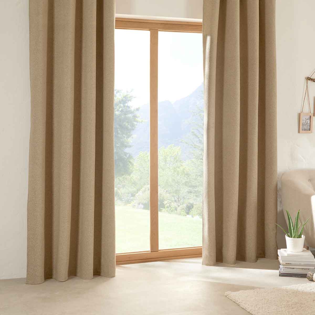 Cortina AUTOMNE bouclette taupe isolante 140x260cm
