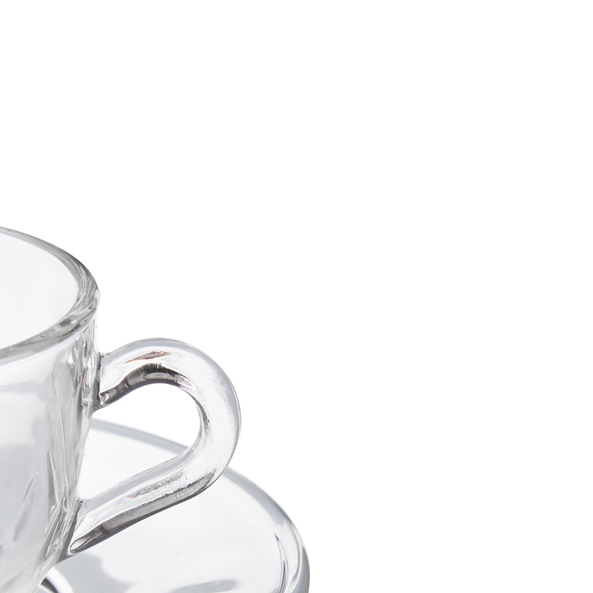 Ch&aacute;vena de caf&eacute; com pires em vidro 85ml