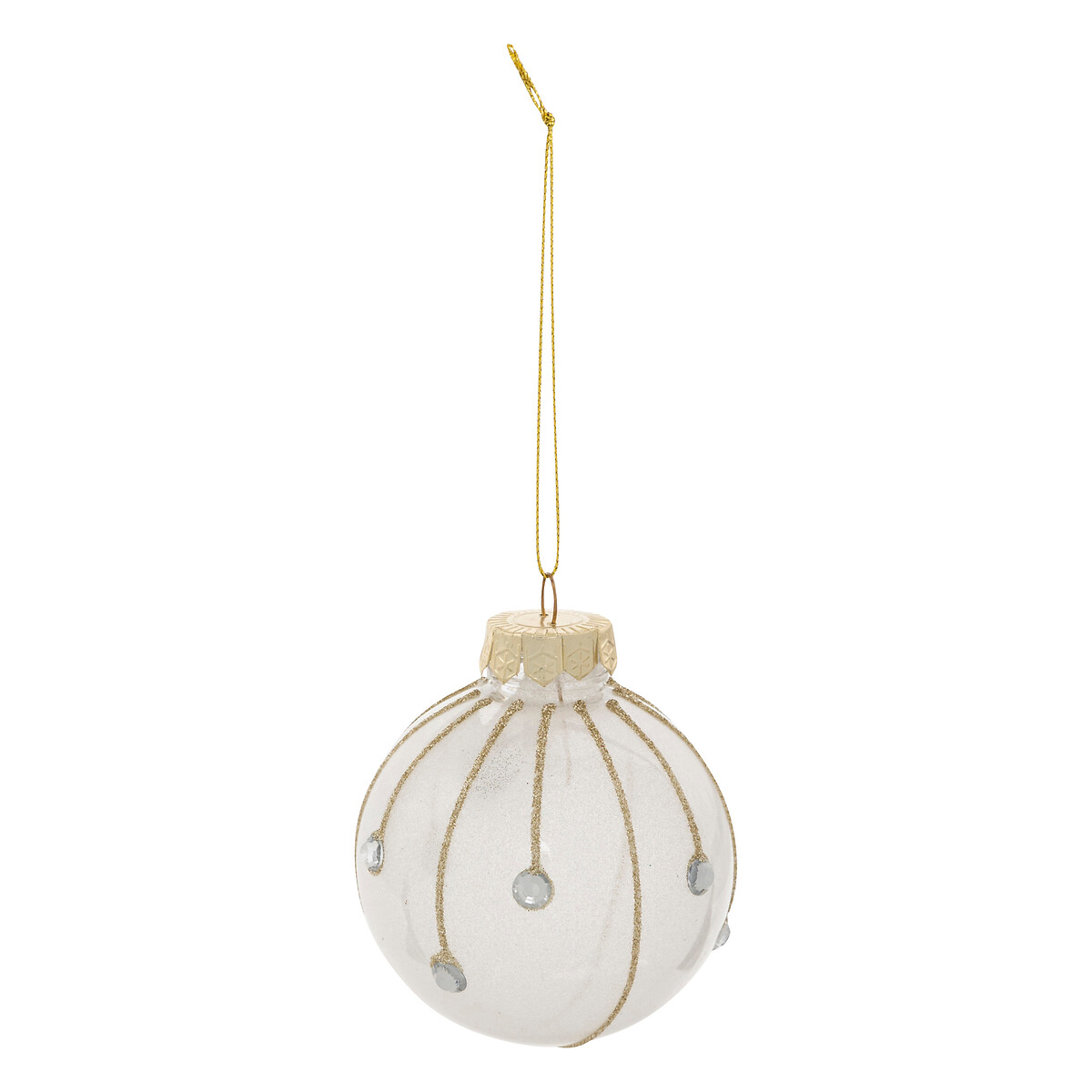 Bola dourada com brilhantes 8cm
