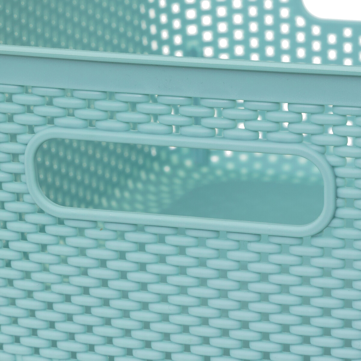 Cesto de arrumação crochet azul 4l