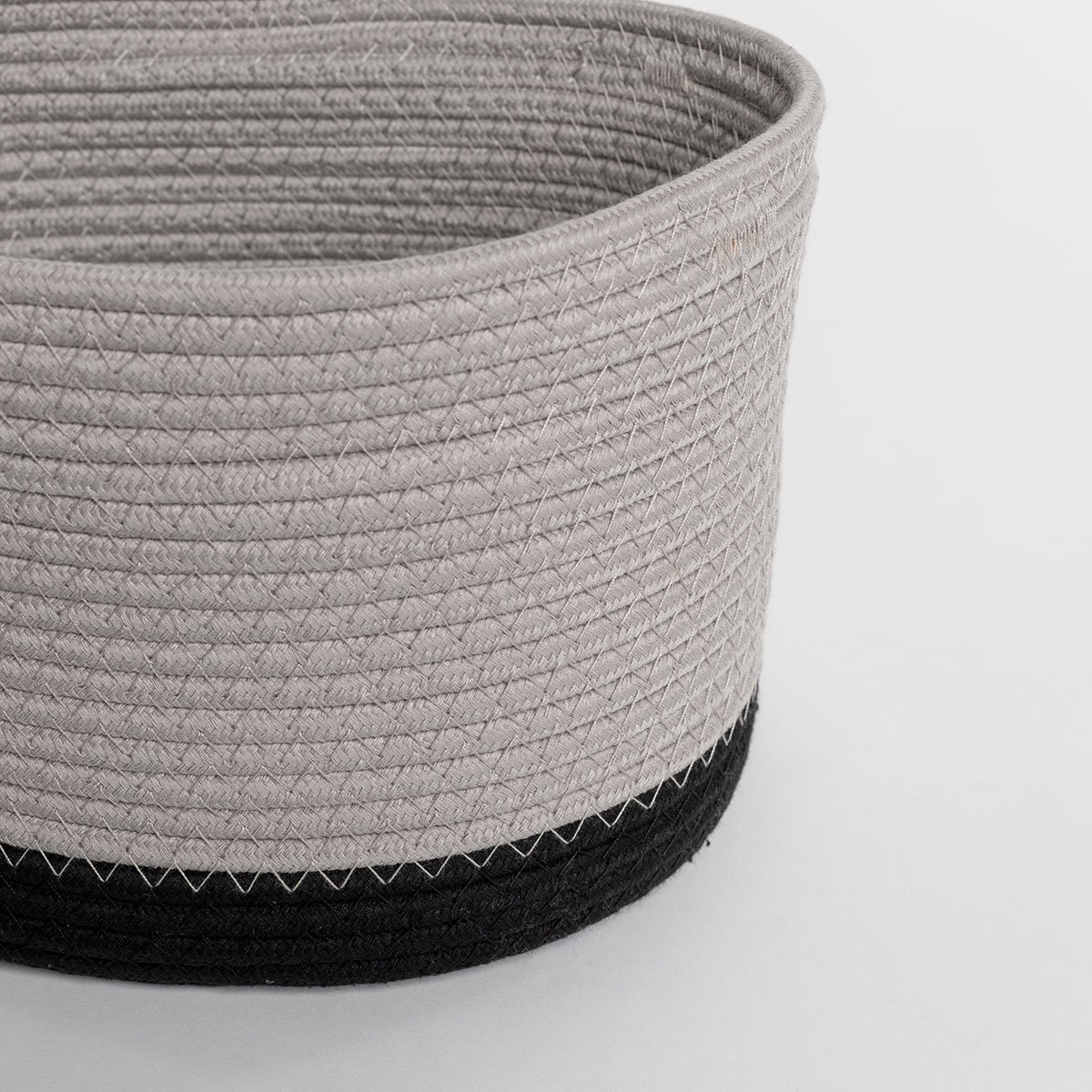 Cesto wc bege em algod&atilde;o 28x22cm