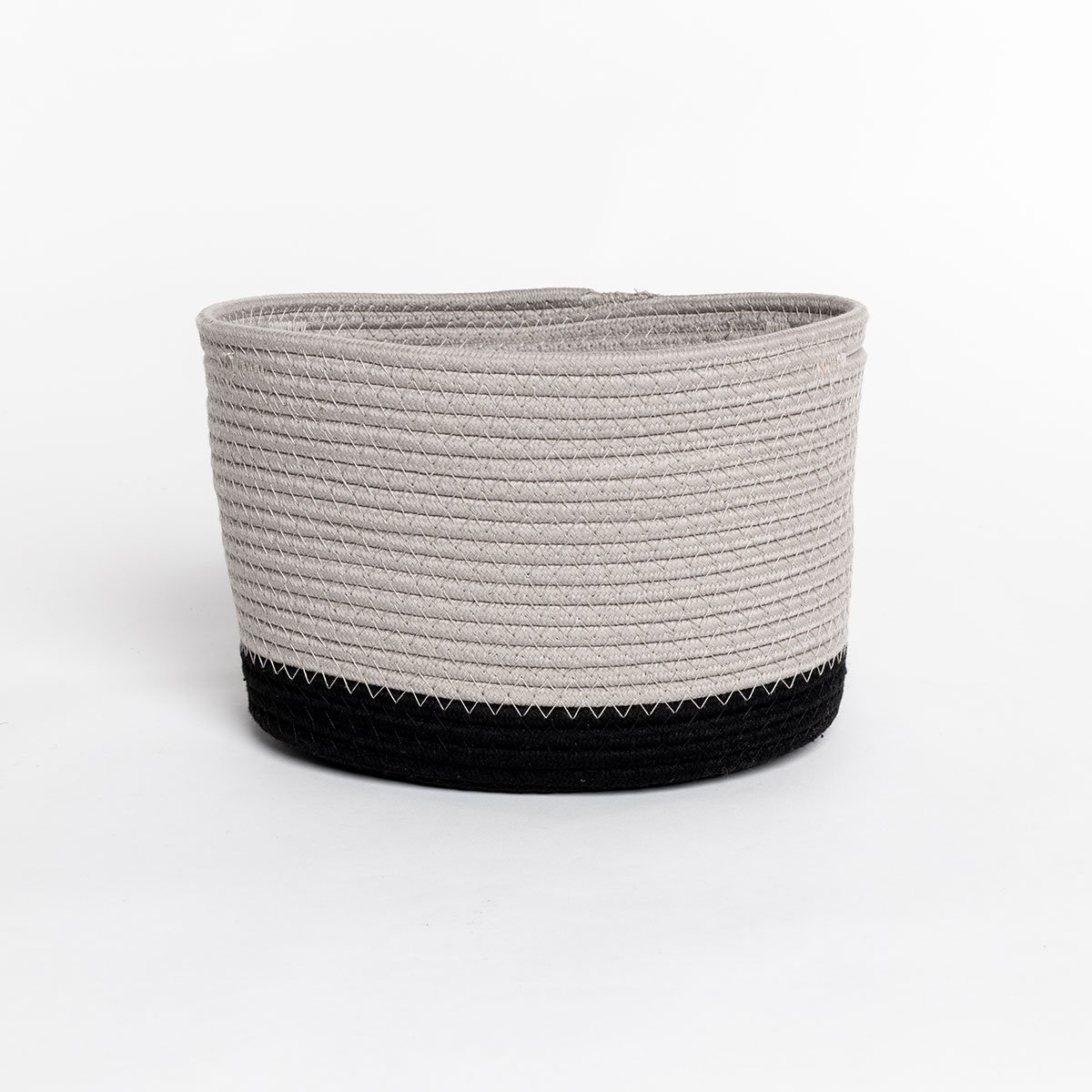 Cesto wc bege em algod&atilde;o 28x22cm