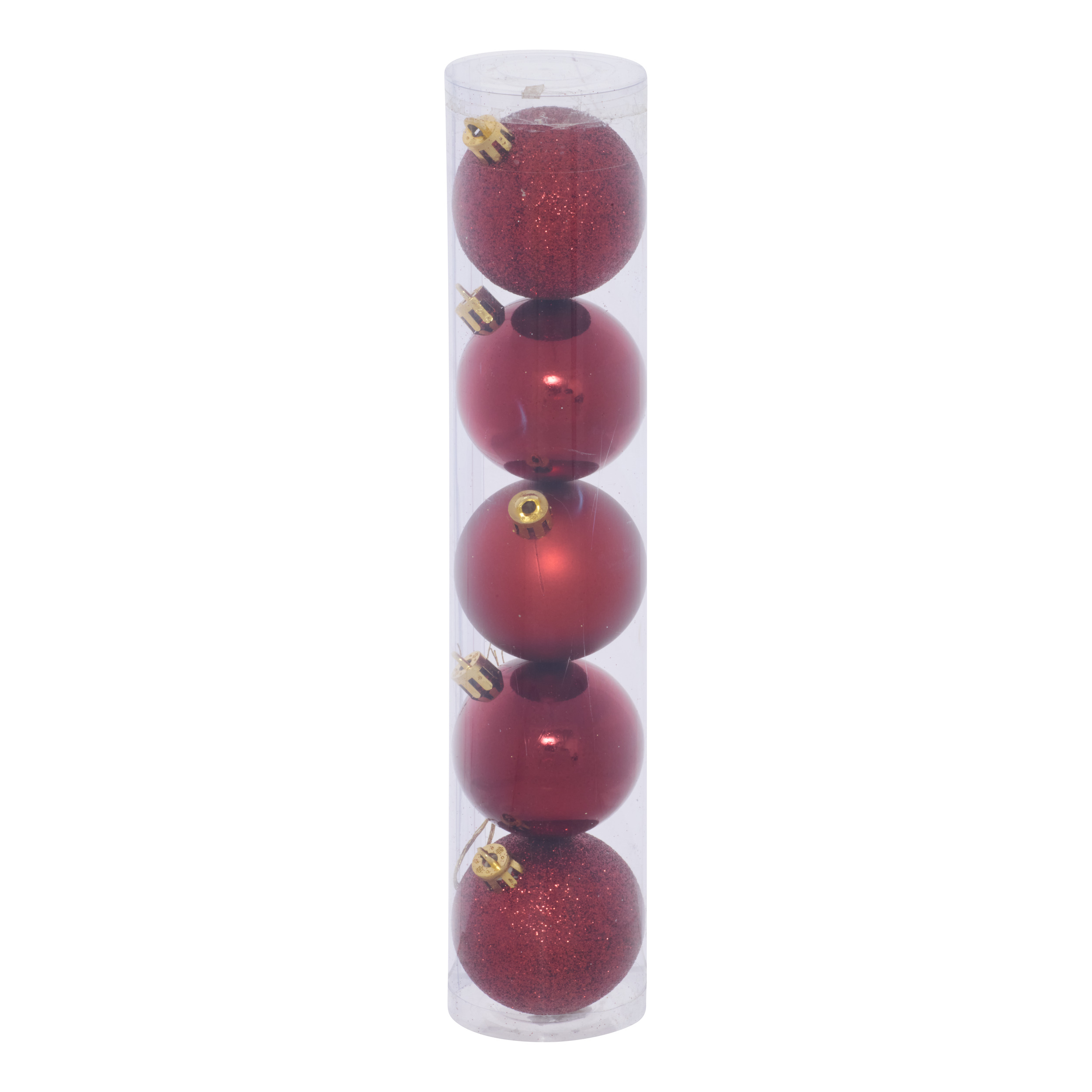 Conjunto de 5 bolas de natal bordeaux 5cm