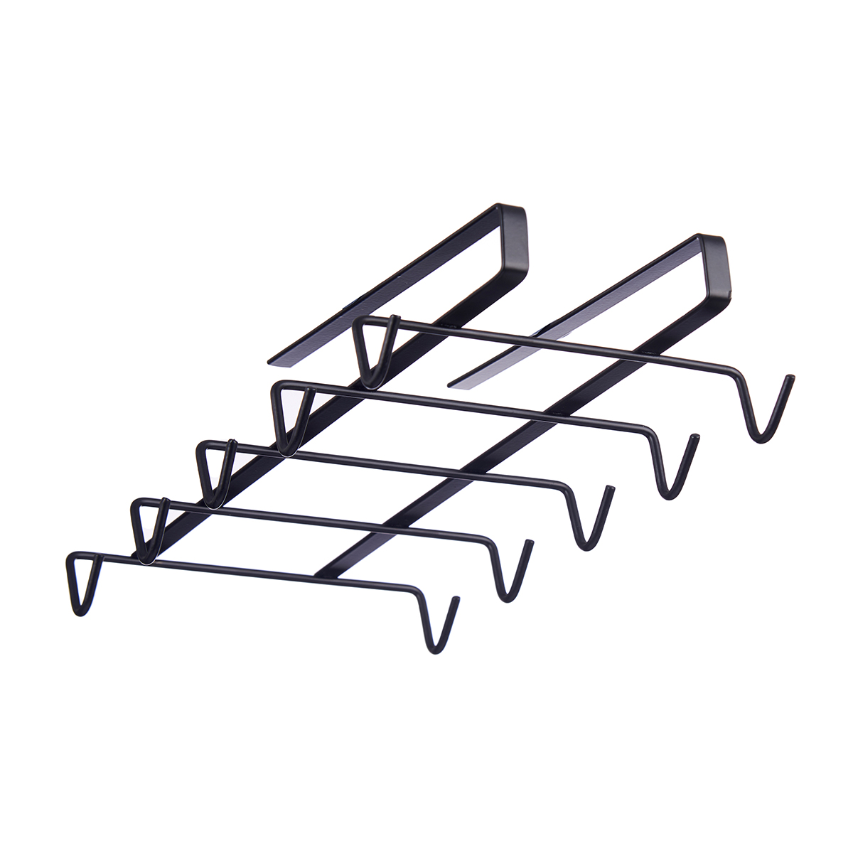 Suporte preto em metal para canecas