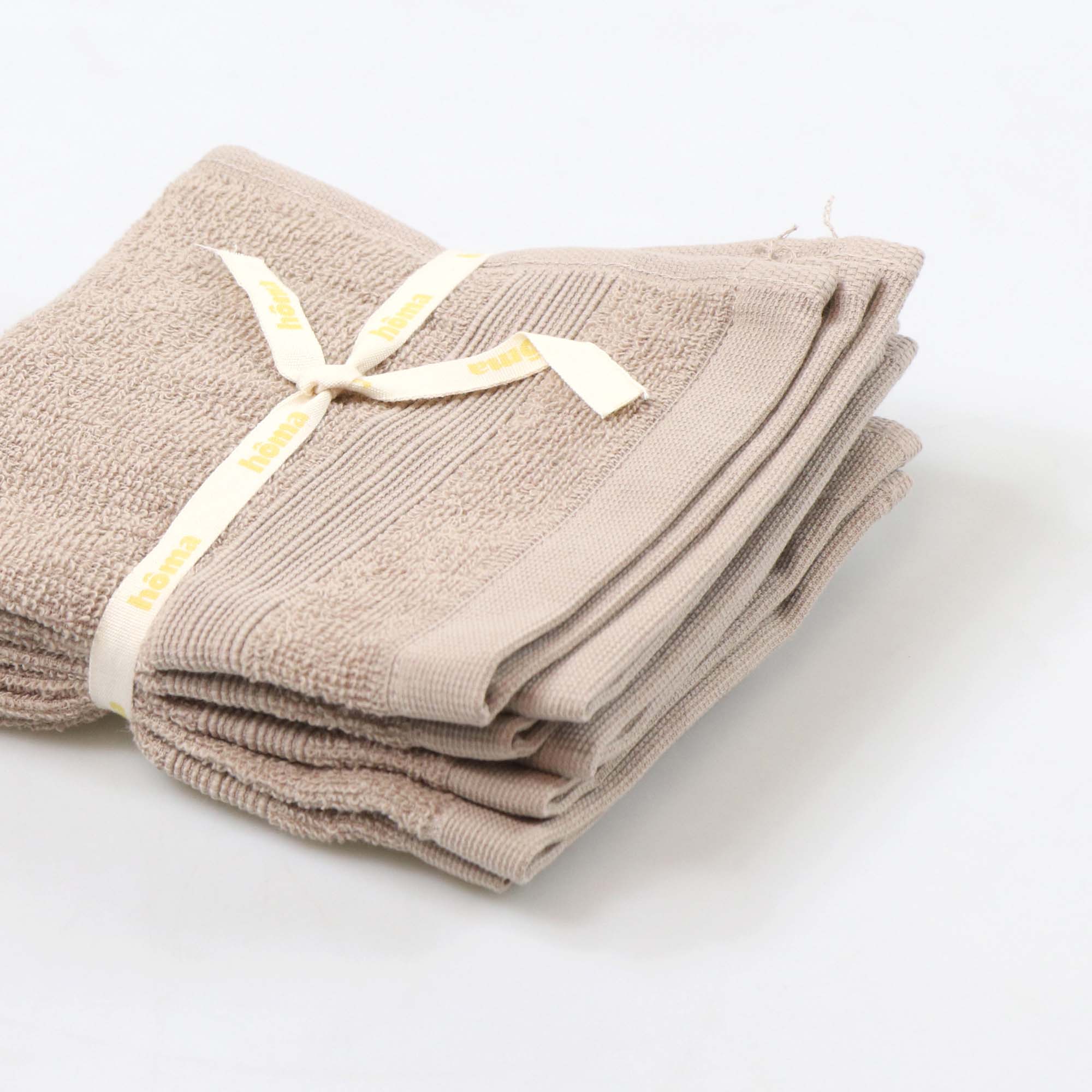 Conjunto de 4 toalhas de mão FLOW bege