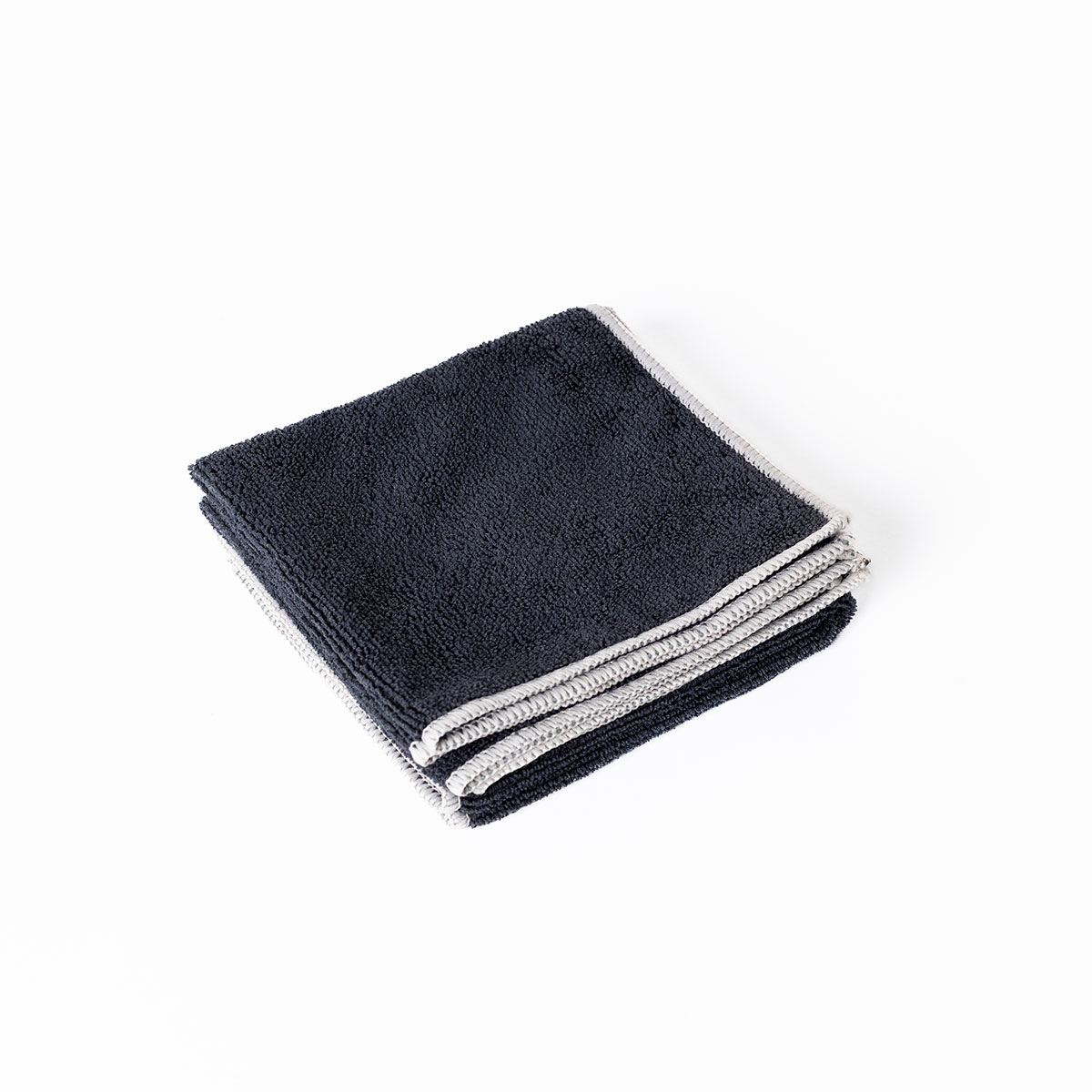 Conjunto de 3 panos microfibra pretos 34x34cm