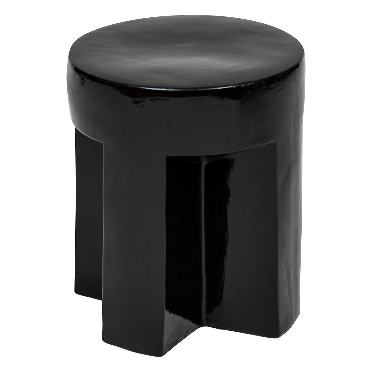 Mesa de apoio KRIZ preta em cer&acirc;mica D34x41cm