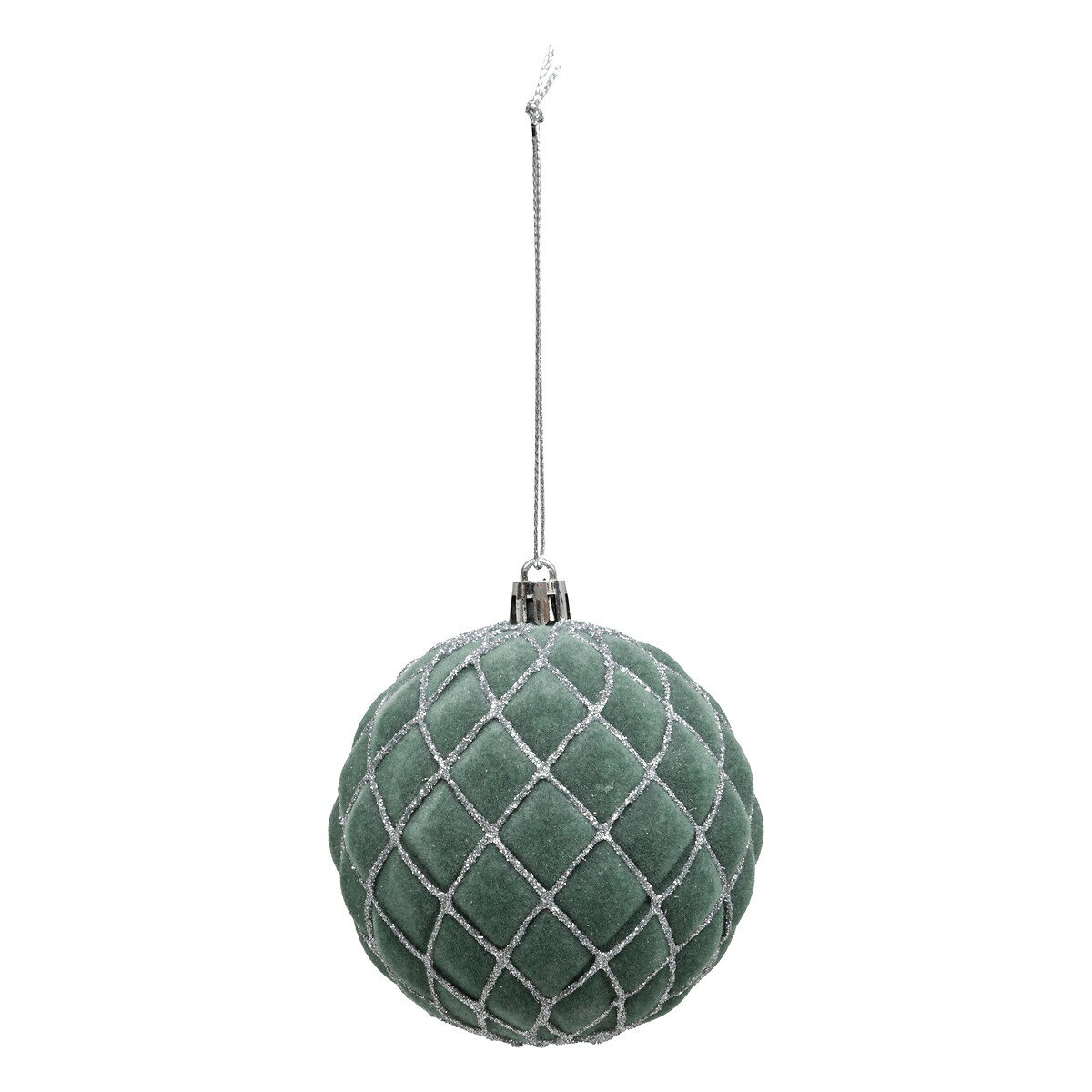 Conjunto de 9 bolas branco e verde 8cm