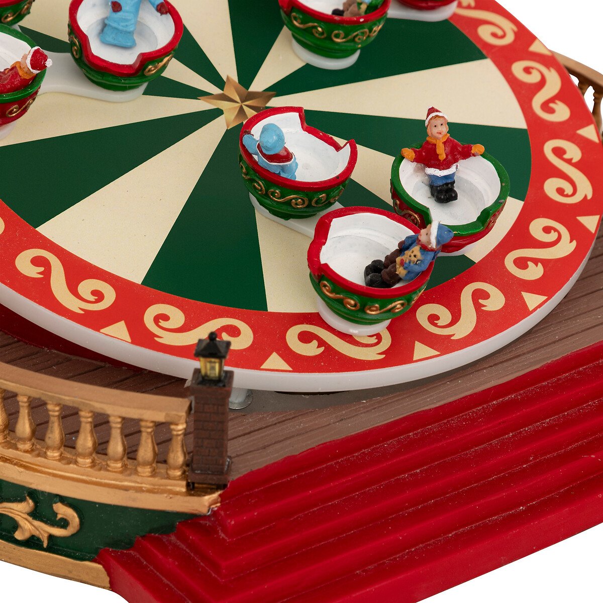 Aldeia carrossel de chávenas com luz-música-movimento 26cm,  Aldeia carrossel de chávenas com luz-música-movimento 26cm