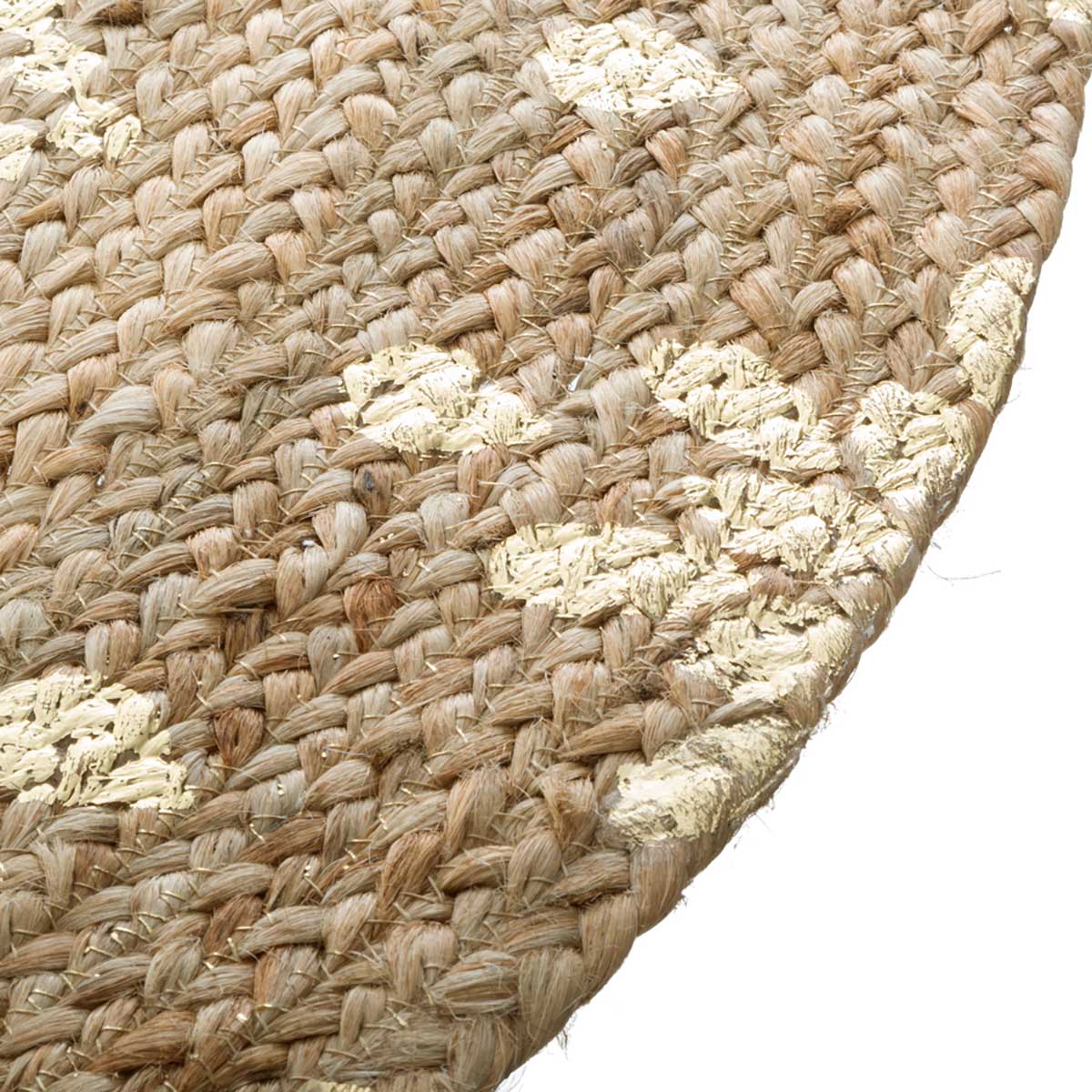 Tapete dourado em juta 115cm