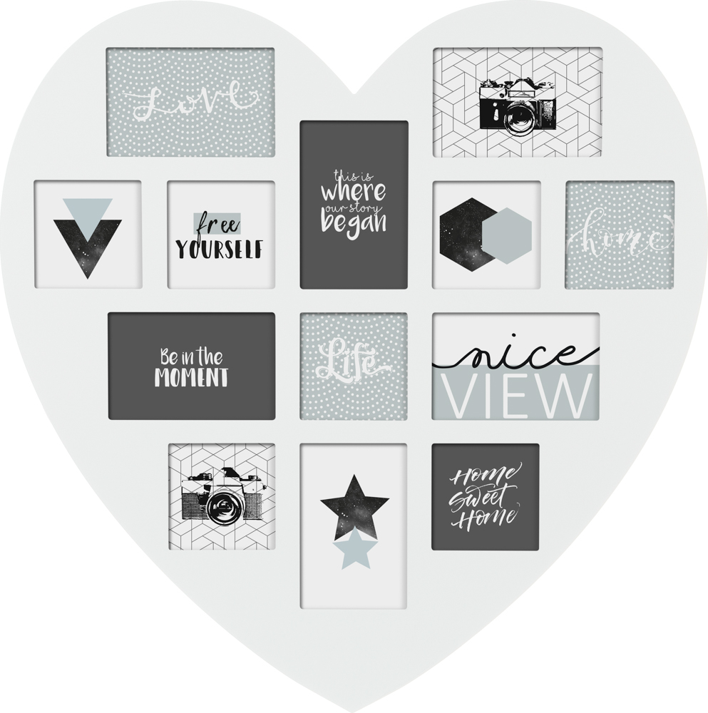 Multimoldura cora&ccedil;&atilde;o branca